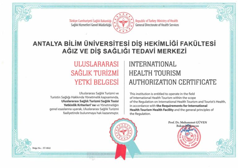International Health Tourism Authorization Certificate